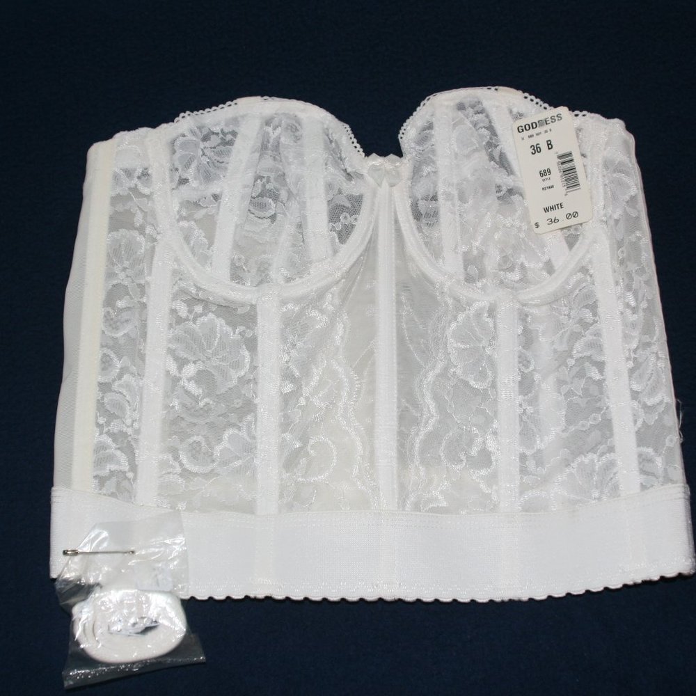 White Lace Longline Bra/Foundation Garment